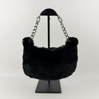 Chanel CC Logo Handbag Black Rabbit Vintage — view 5