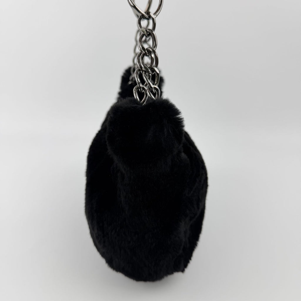 Chanel CC Logo Handbag Black Rabbit Vintage — view 6