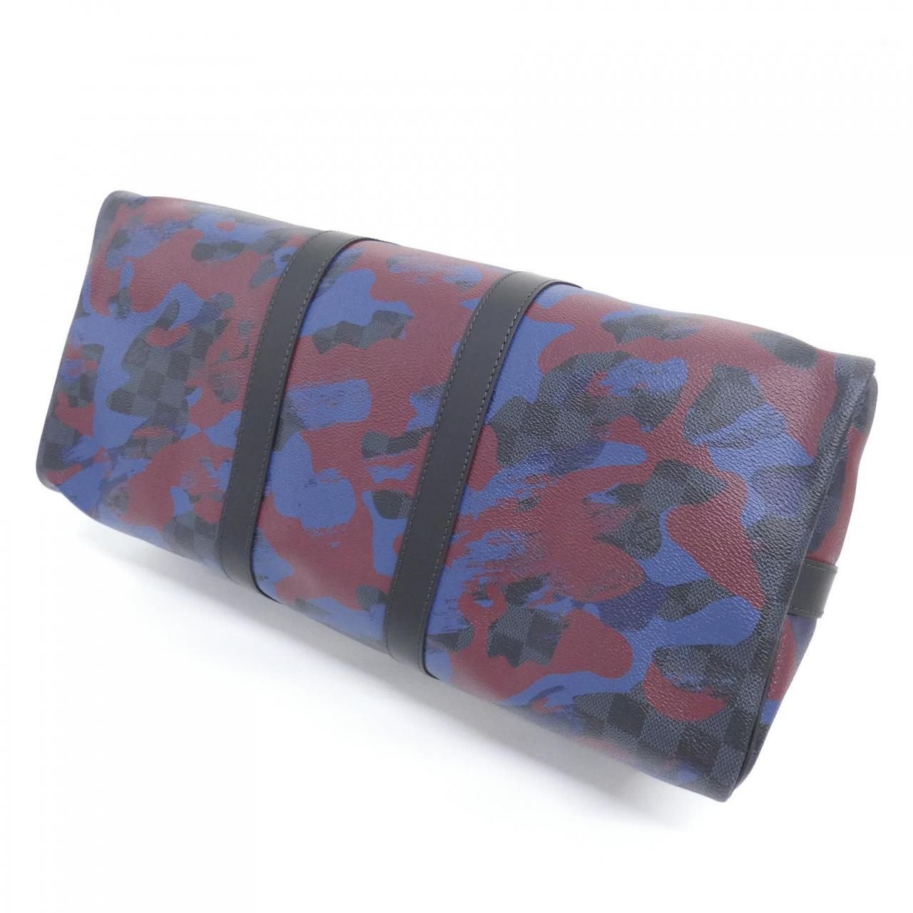 Louis Vuitton Damier Cobalt Camouflage Keepall Bandouliere 45 cm Boston Bag — view 2