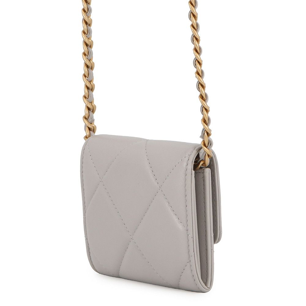 Chanel Chain Wallet 19 Flap Compact Coin Purse Lambskin — view 2