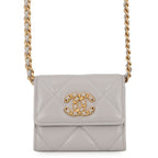 Chanel Chain Wallet 19 Flap Compact Coin Purse Lambskin