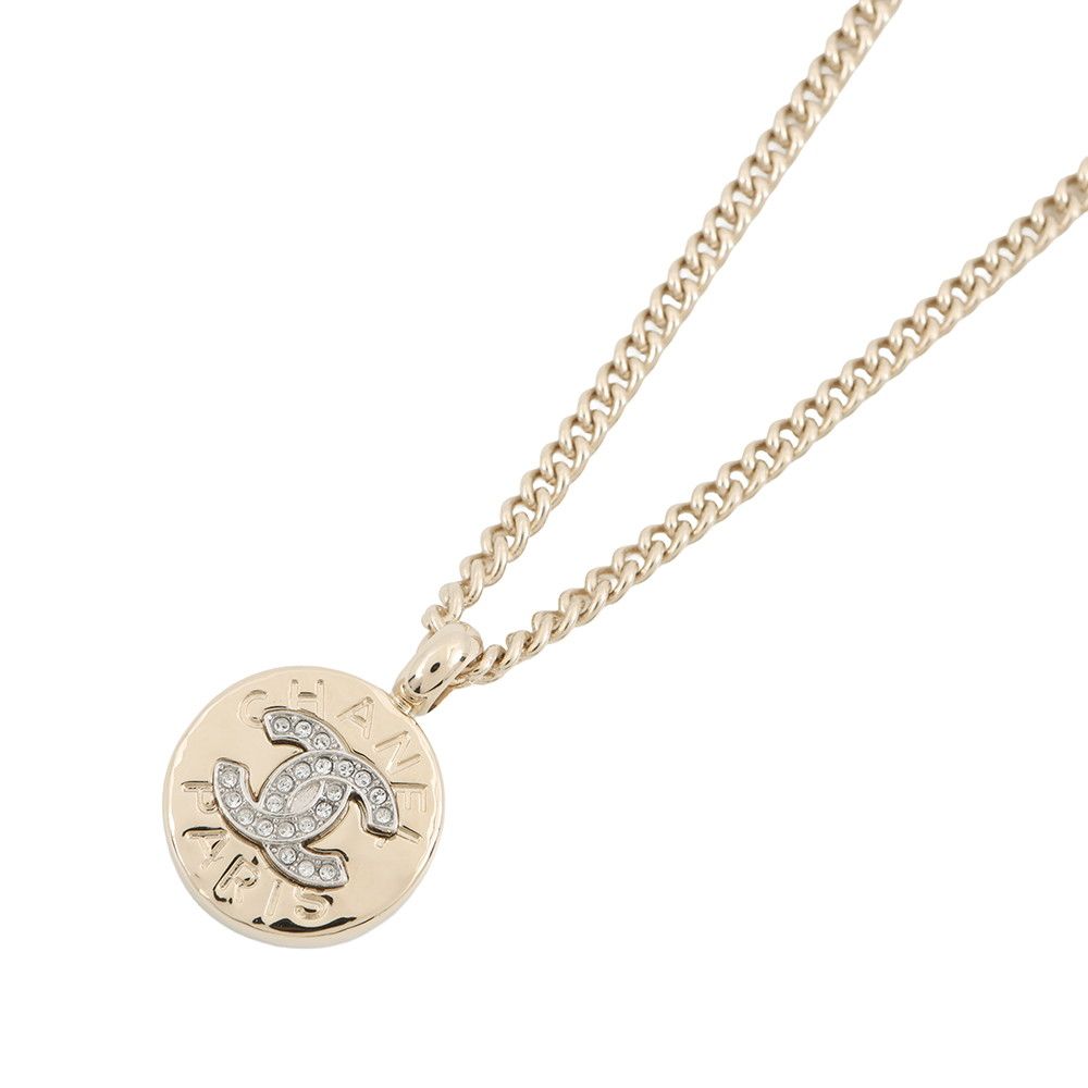 Chanel Necklace CC Logo Rhinestone