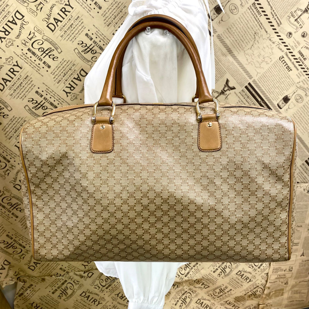 Celine Handbag Boston White Macadam Travel Business Mothers