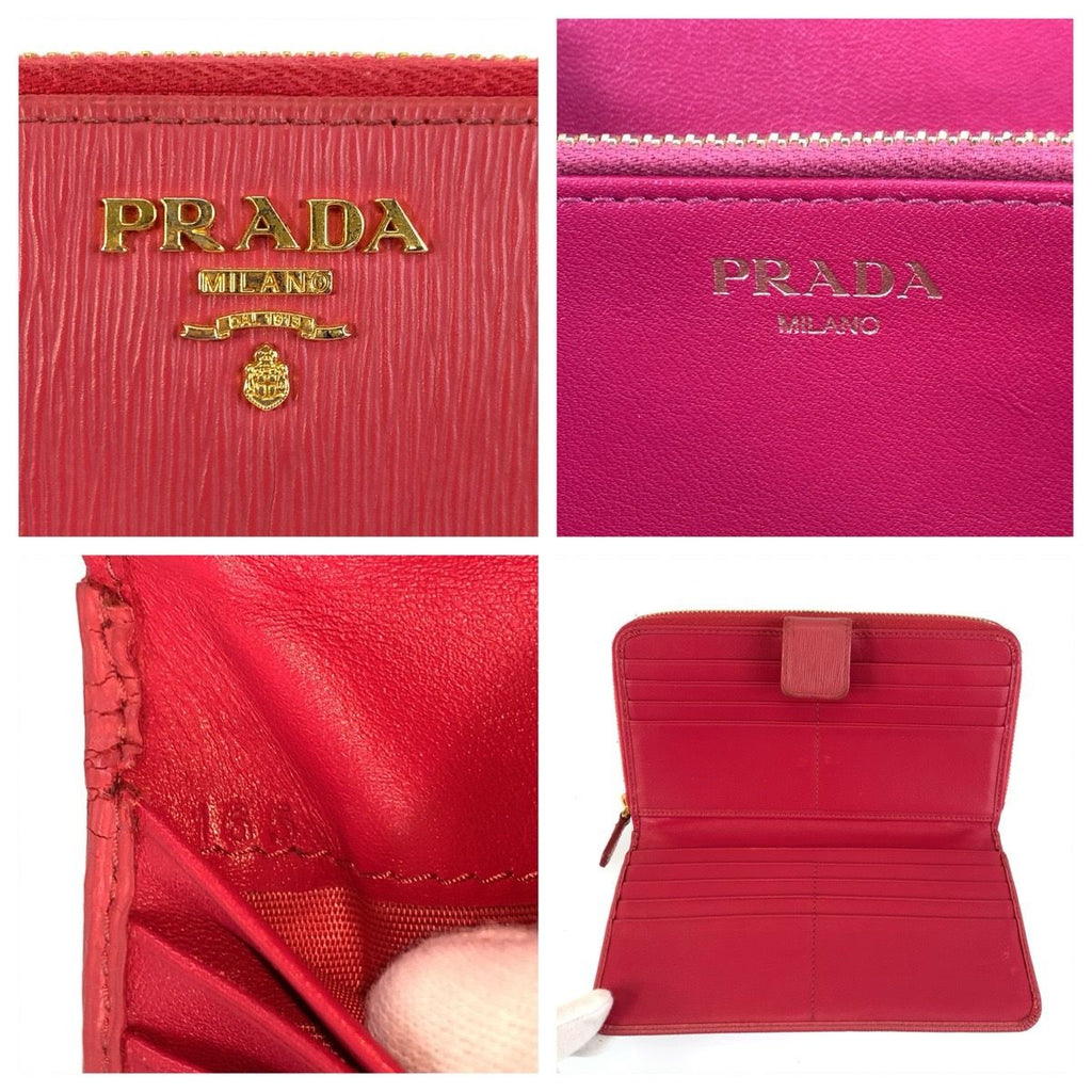 Prada Saffiano Pink Gold Leather Wallet — view 3