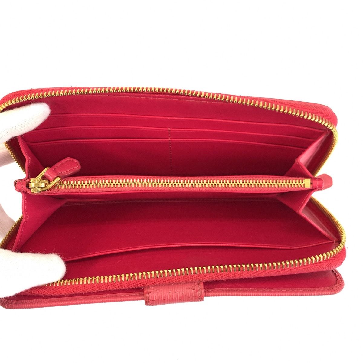 Prada Saffiano Pink Gold Leather Wallet — view 4