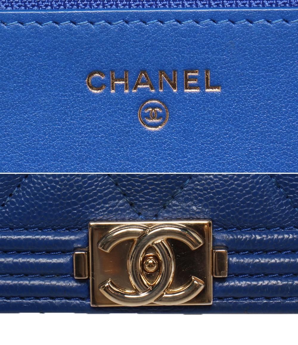 Chanel Chain Shoulder Bag Wallet Gold Caviar Leather Bow Quilted — view 4