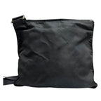 Prada Tessuto Triangle Logo Black Silver Nylon Shoulder Bag — view 2