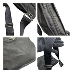 Prada Tessuto Triangle Logo Black Silver Nylon Shoulder Bag — view 6