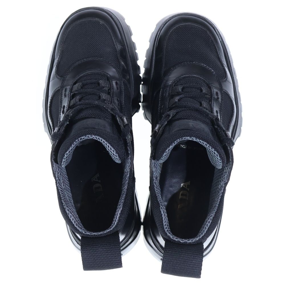 Prada Trekking Shoes Vibram Sole Leather Switch 903 Low Cut Sneakers Black — view 4