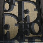 Dior East West O-Oblique Kumaxi Canvas Leather Tote Navy Black — view 5