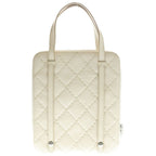 Chanel Wild Stitch Tablet Case Tote White Leather Silver — view 2