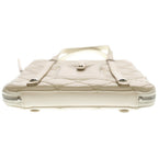 Chanel Wild Stitch Tablet Case Tote White Leather Silver — view 5