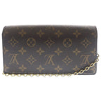 Louis Vuitton Monogram Wallet on Chain Lily Mini Shoulder Bag Brown Leather Gold — view 2