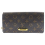 Louis Vuitton Monogram Wallet on Chain Lily Mini Shoulder Bag Brown Leather Gold