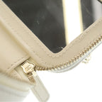 Chanel Mini Vanity Shoulder Bag Chain Caviar Leather White Gold — view 6