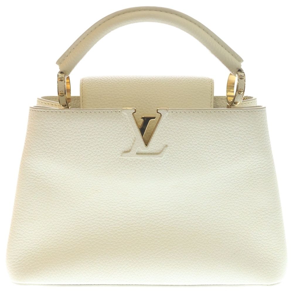 Louis Vuitton Capucines BB Taurillon Leather 2-Way Shoulder Bag White Gold