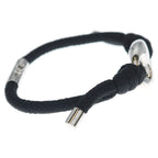 Gucci Marina Chain Fabric Bracelet Black Silver — view 3