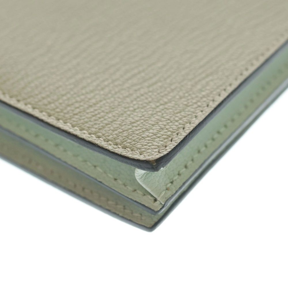 Hermes Bearn Souffle Bifold Wallet Card Case Light Green Chevre Vert Fizz — view 5