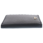 Fendi Selleria Card Case Business Holder Black Leather Silver — view 3