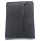 Fendi Selleria Card Case Business Holder Black Leather Silver — view 2