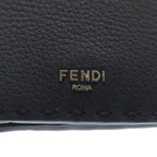 Fendi Selleria Card Case Business Holder Black Leather Silver — view 5