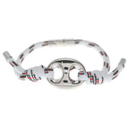 Gucci Marina Chain Fabric Bracelet White Silver