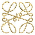 Loewe Anagram Brooch Pin Badge Gold