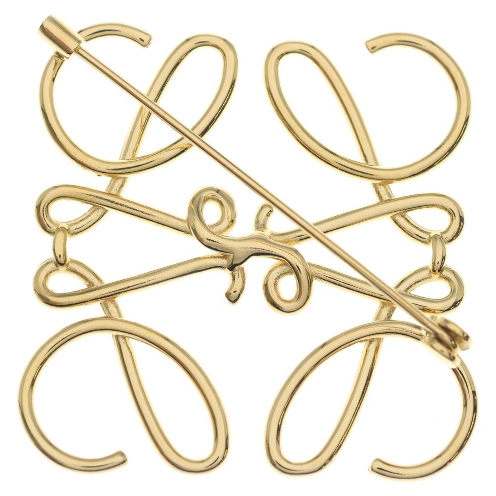 Loewe Anagram Brooch Pin Badge Gold — view 2