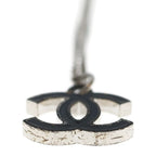 Chanel CC Logo Pendant Necklace Chain Silver Black — view 4