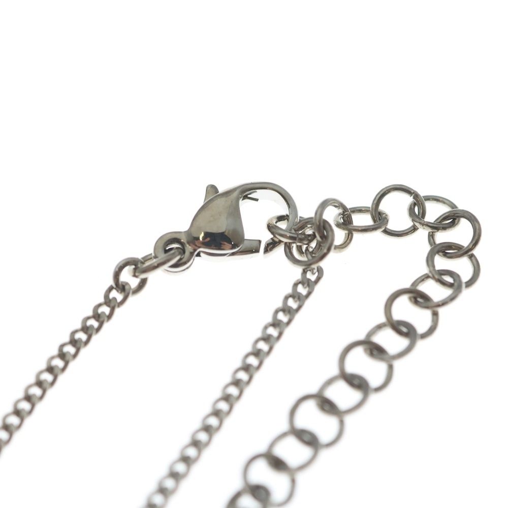 Chanel CC Logo Visual Rhinestone Necklace Pendant Chain Silver Black Pink — view 4