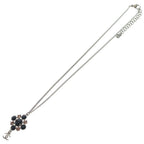 Chanel CC Logo Visual Rhinestone Necklace Pendant Chain Silver Black Pink — view 2