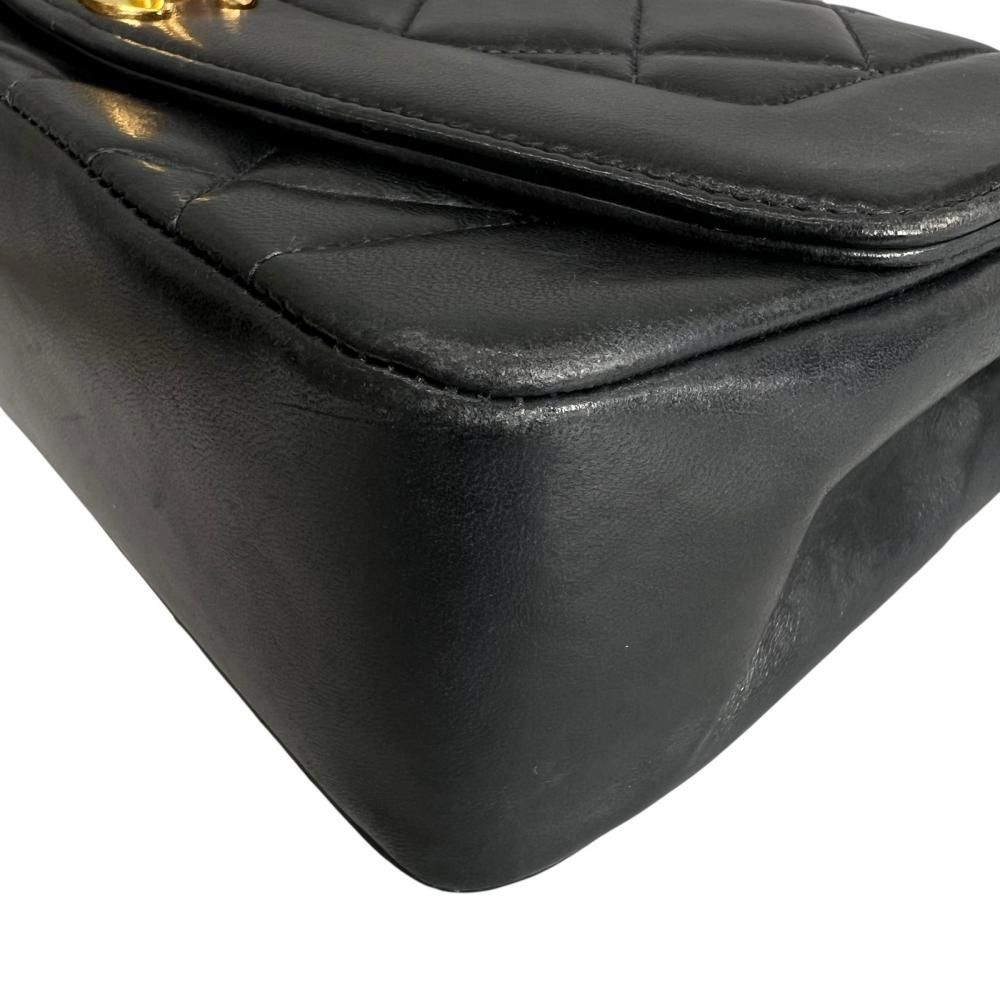 Chanel Shoulder Bag Diana 22 Single Flap Crossbody CC Logo Black Gold — view 9