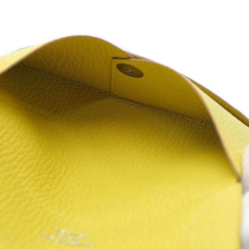 Hermes Calvi Card Case Yellow — view 8