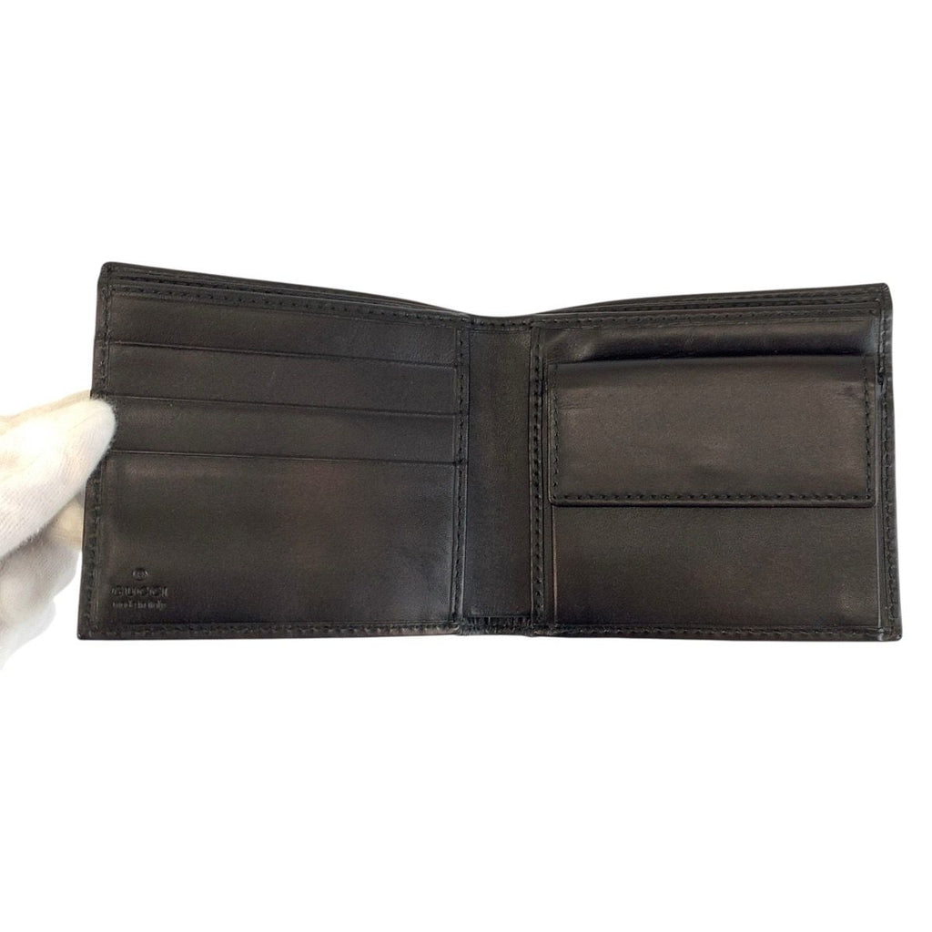 Gucci Interlocking Black Silver GG Canvas Compact Wallet — view 4