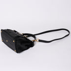 Yves Saint Laurent Muse Two 2-Way Handbag Black Leopard Leather Calf Hair Gold — view 8
