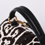 Yves Saint Laurent Muse Two 2-Way Handbag Black Leopard Leather Calf Hair Gold — view 5