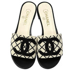 Chanel Sandals CC Logo Beads White Black 38 Summer — view 5