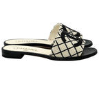 Chanel Sandals CC Logo Beads White Black 38 Summer — view 3