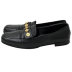 Chanel Leather Shoes Loafers Icon Black Gold — view 3