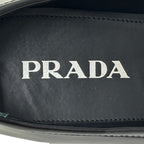 Prada Leather Shoes Triangle Logo Loafers Black 39 Simple — view 8
