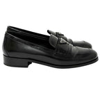 Prada Leather Shoes Triangle Logo Loafers Black 39 Simple — view 3