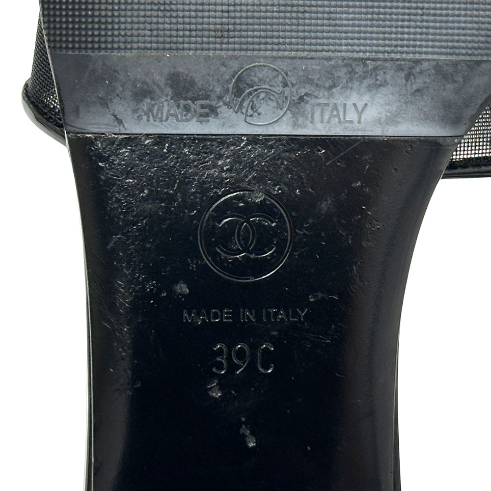 Chanel Sandals CC Logo Mesh Black 39 Summer Simple — view 7