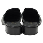 Chanel Mules Leather Black Gold 38 2 1 CC Logo — view 4
