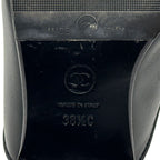 Chanel Mules Leather Black Gold 38 2 1 CC Logo — view 9