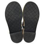 Chanel Sandals CC Logo Leather Thong Black Gold 39 Chain Summer Thick Sole — view 6