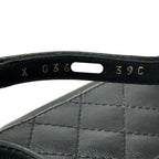 Chanel Sandals CC Logo Leather Thong Black Gold 39 Chain Summer Thick Sole — view 8