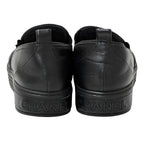 Chanel Shoes Quilted Leather Slip on Black Gold 39 Sneakers Thick Sole — view 4