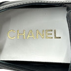 Chanel Shoes Quilted Leather Slip on Black Gold 39 Sneakers Thick Sole — view 7