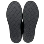 Chanel Shoes Quilted Leather Slip on Black Gold 39 Sneakers Thick Sole — view 6