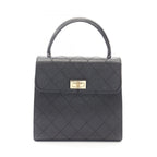 Chanel Handbag 2.55 Quilted Top Handle Black Calf Bag